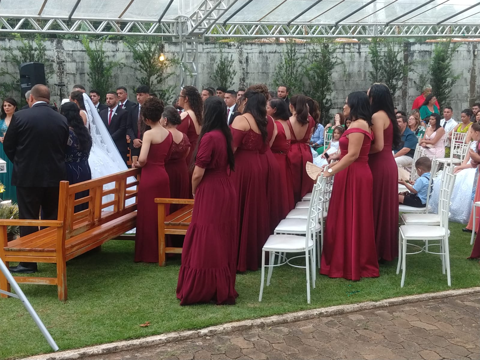 Detalhes da área de eventos da chácara